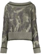 Twin-set Oversized Camouflage Jumper - Green