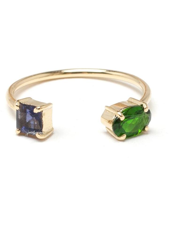 Ileana Makri 18k Yellow Gold, Chrome Diopside And Lolite Ring