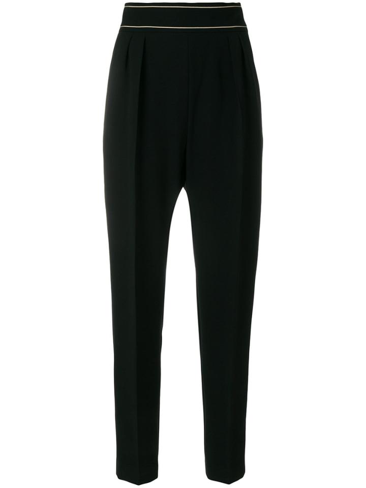Max Mara Pleated Slim-fit Trousers - Black