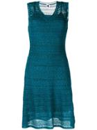 M Missoni V Neck Lace Style Layer Dress - Blue