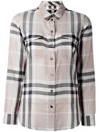 Burberry Brit Checked Shirt, Women's, Size: S, Nude/neutrals, Cotton