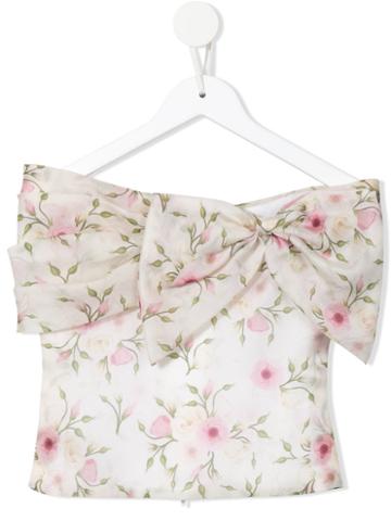 Little Bambah - Rose Bud Side Bow Top - Kids - Silk - 5 Yrs, Nude/neutrals