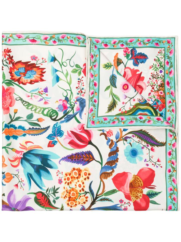 Salvatore Ferragamo Tree Of Life Print Scarf - Multicolour