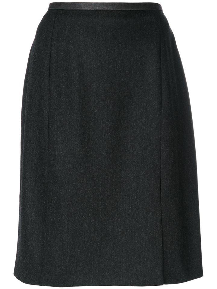 Yves Saint Laurent Vintage Slit Hem Skirt - Grey