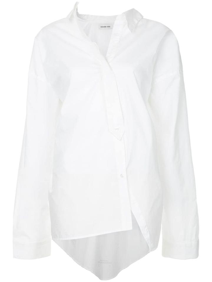Ground Zero 2-way Draped Shirt - White