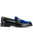 Joshua Sanders Fur Trim Loafers - Black