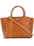 Il Bisonte Perforated Star Handbag - Brown