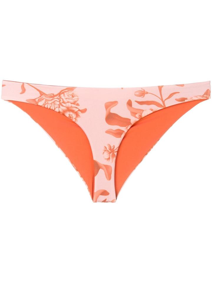 Johanna Ortiz Floral Thong Bikini Bottoms - Brown