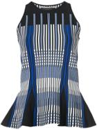 Roland Mouret Peplum Linear Stripe Top - Multicolour