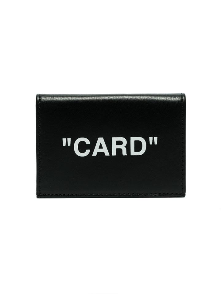 Off-white Black And White Card Small Leather Wallet