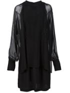 3.1 Phillip Lim Dolman Sleeve Shift Dress, Women's, Size: 4, Black, Silk