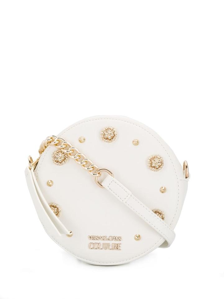 Versace Jeans Couture Studded Round-shape Crossbody Bag - White