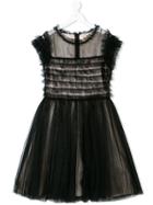 Elisabetta Franchi La Mia Bambina Tulle Overlay Dress - Black