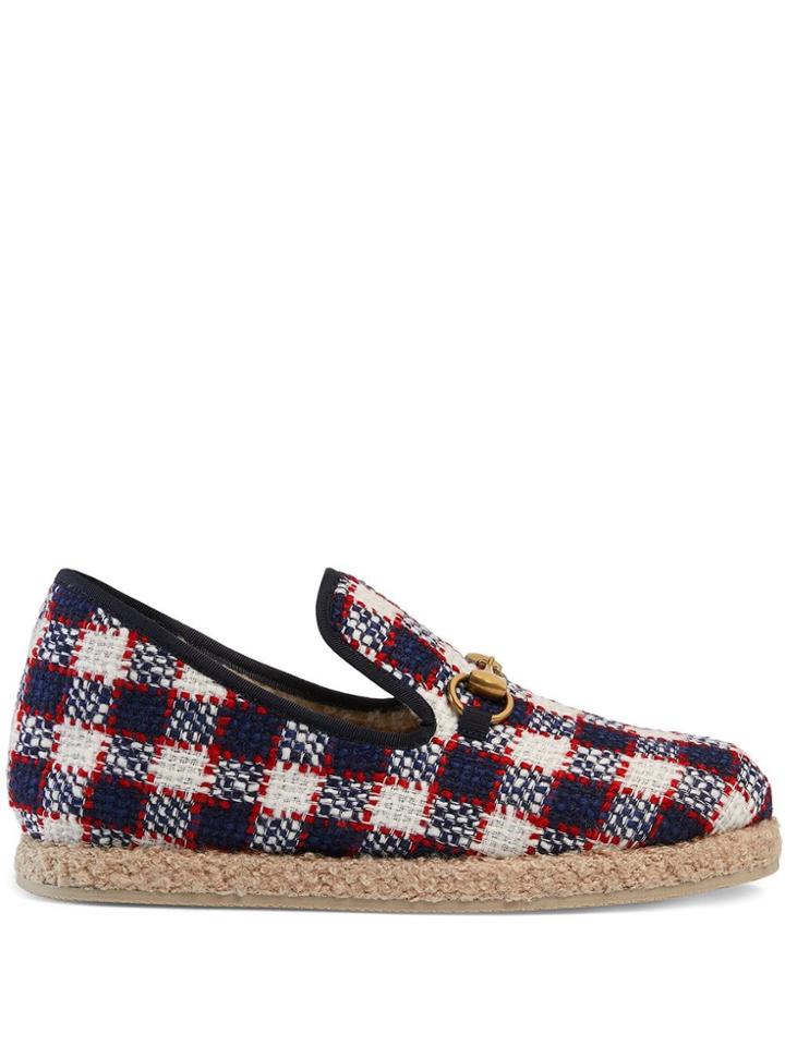 Gucci Tweed Check Mocasins - Blue