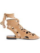 Pierre Hardy Penny Lace Sandals - Brown