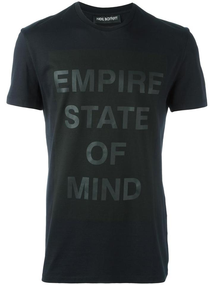 Neil Barrett Empire State Of Mind Print T-shirt, Men's, Size: Xs, Black, Cotton