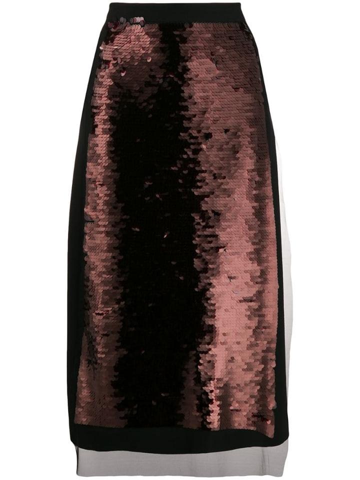 Mcq Alexander Mcqueen Sequin Panel Skirt - Black