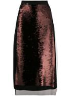 Mcq Alexander Mcqueen Sequin Panel Skirt - Black