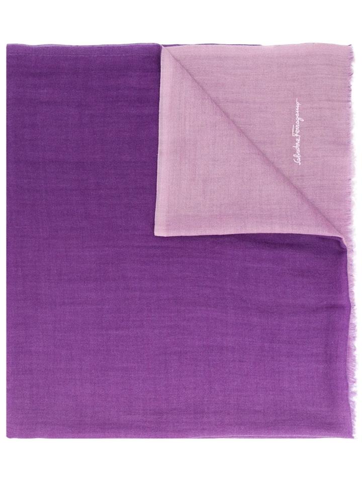Salvatore Ferragamo Gradient Effect Scarf - Purple