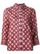 F.r.s For Restless Sleepers Geometric Pattern Shirt, Women's, Red, Silk