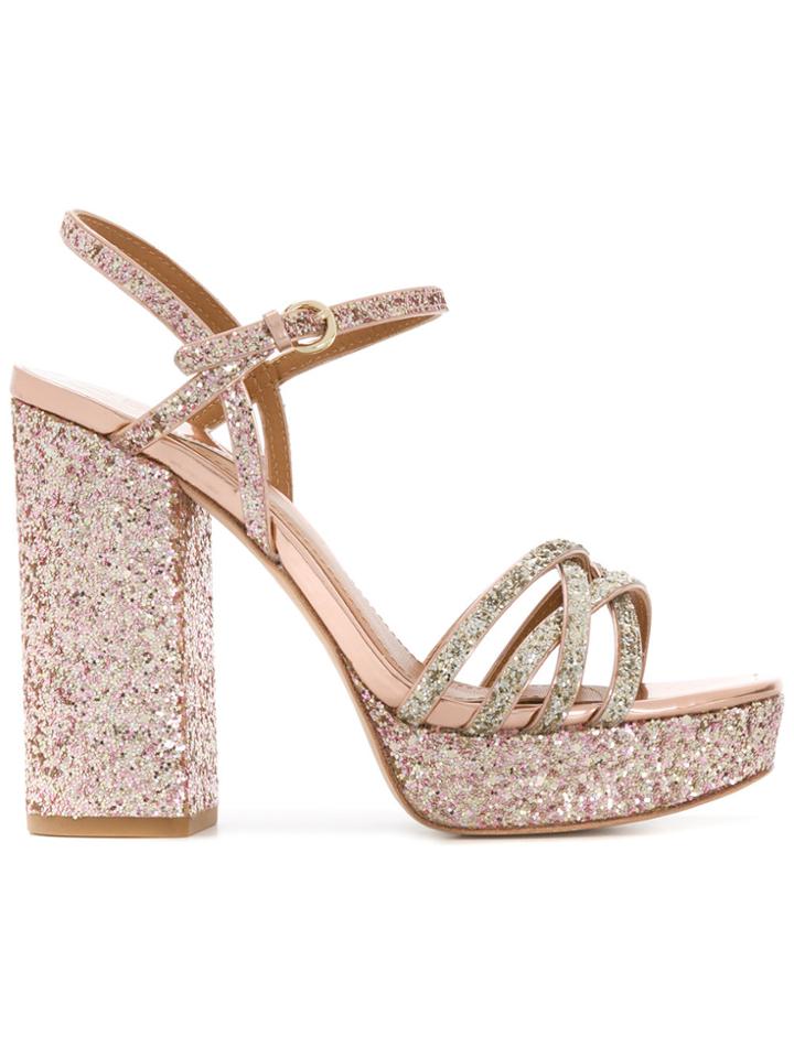 Ash Glitter Platform Sandals - Pink & Purple