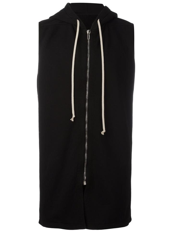 Rick Owens Drkshdw Hooded Waistcoat, Men's, Size: Small, Black, Cotton