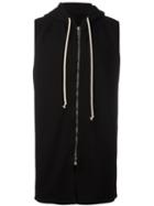 Rick Owens Drkshdw Hooded Waistcoat, Men's, Size: Small, Black, Cotton