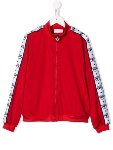 Chiara Ferragni Kids Side Logo Jacket - Red