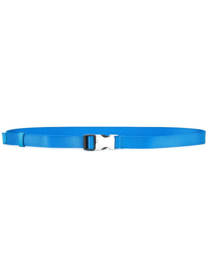 Prada Slim Belt, Men's, Size: 90, Blue, Polyamide