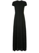 Rokh Raw Hem Flared Maxi Dress - Black
