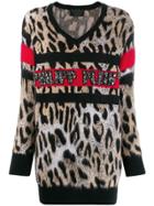 Philipp Plein V-neck Leopard Top - Black