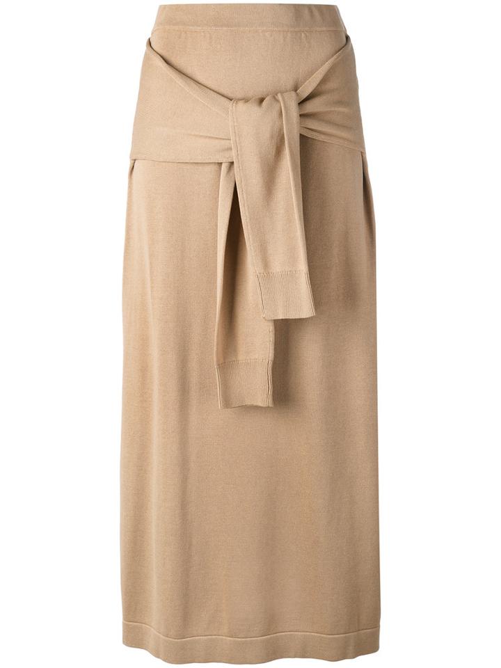 Joseph - Jumper Tie Skirt - Women - Viscose/cotton - M, Nude/neutrals, Viscose/cotton