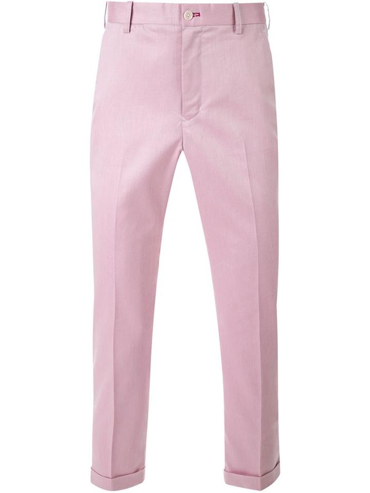 Loveless Cropped Tailored Trousers, Men's, Size: 0, Pink/purple, Cotton/polyester