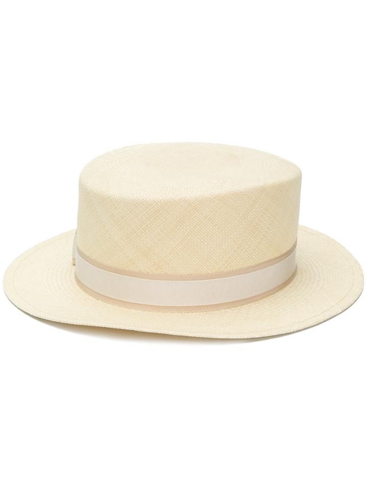 Loro Piana Flat Top Sun Hat - Nude & Neutrals