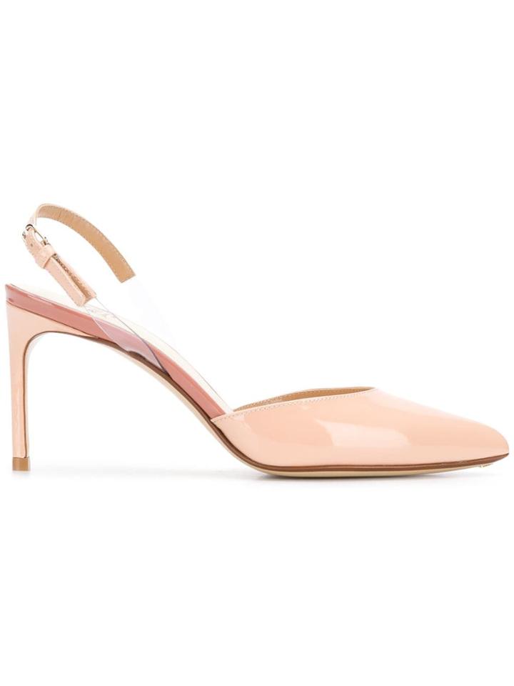 Francesco Russo Pointed Slingback Pumps - Nude & Neutrals