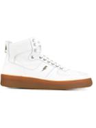 Neil Barrett City Hi-top Sneakers, Men's, Size: 44, White, Rubber/calf Leather