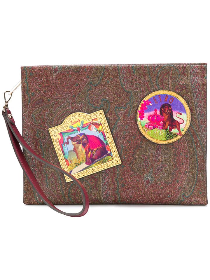 Etro Badge Design Clutch Bag - Multicolour