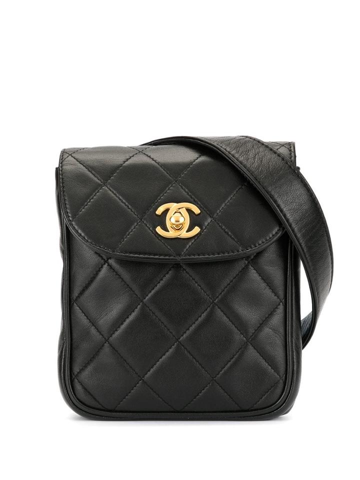 Chanel Pre-owned 1994-1996 Flap Belt Bag - Black