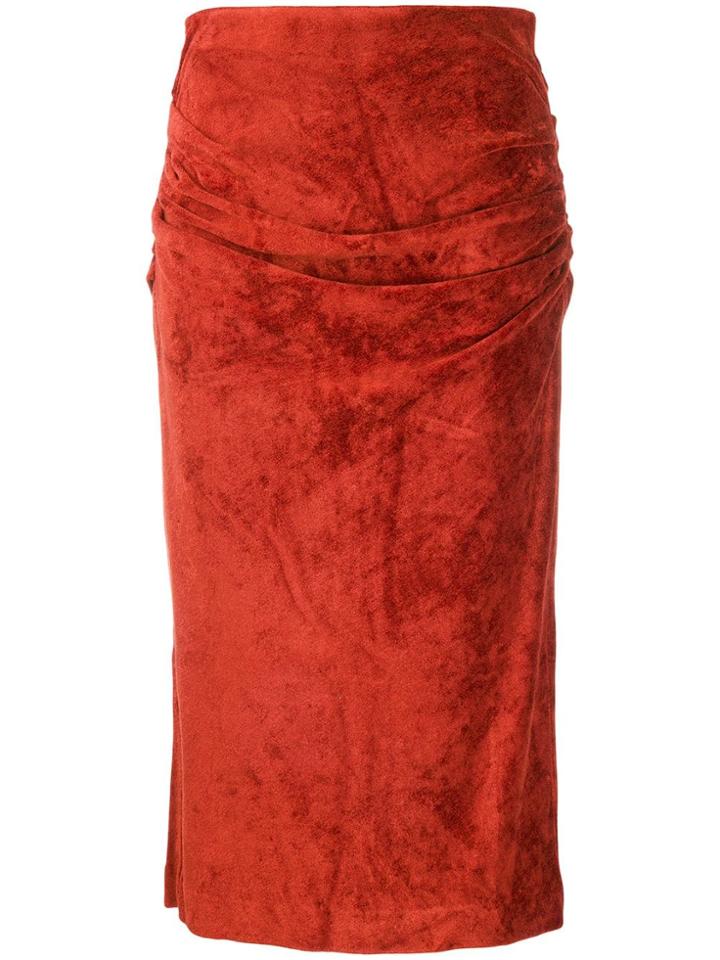 By Malene Birger High-waist Draped Skirt - Red