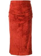 By Malene Birger High-waist Draped Skirt - Red