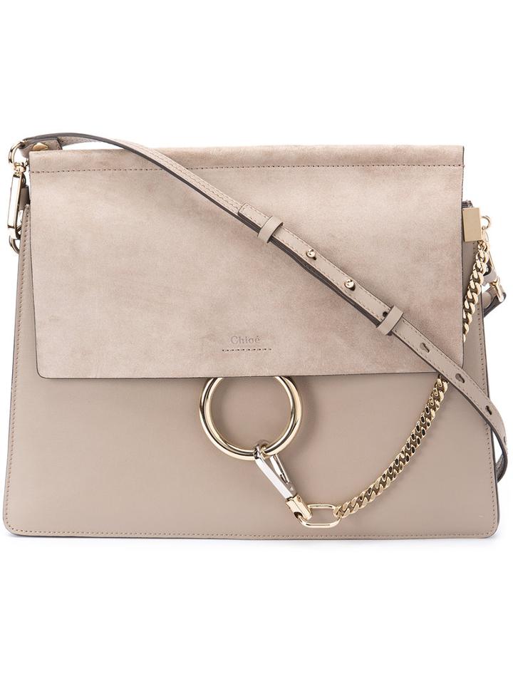 Chloé - Faye Shoulder Bag - Women - Leather/suede - One Size, Grey, Leather/suede