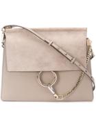 Chloé - Faye Shoulder Bag - Women - Leather/suede - One Size, Grey, Leather/suede