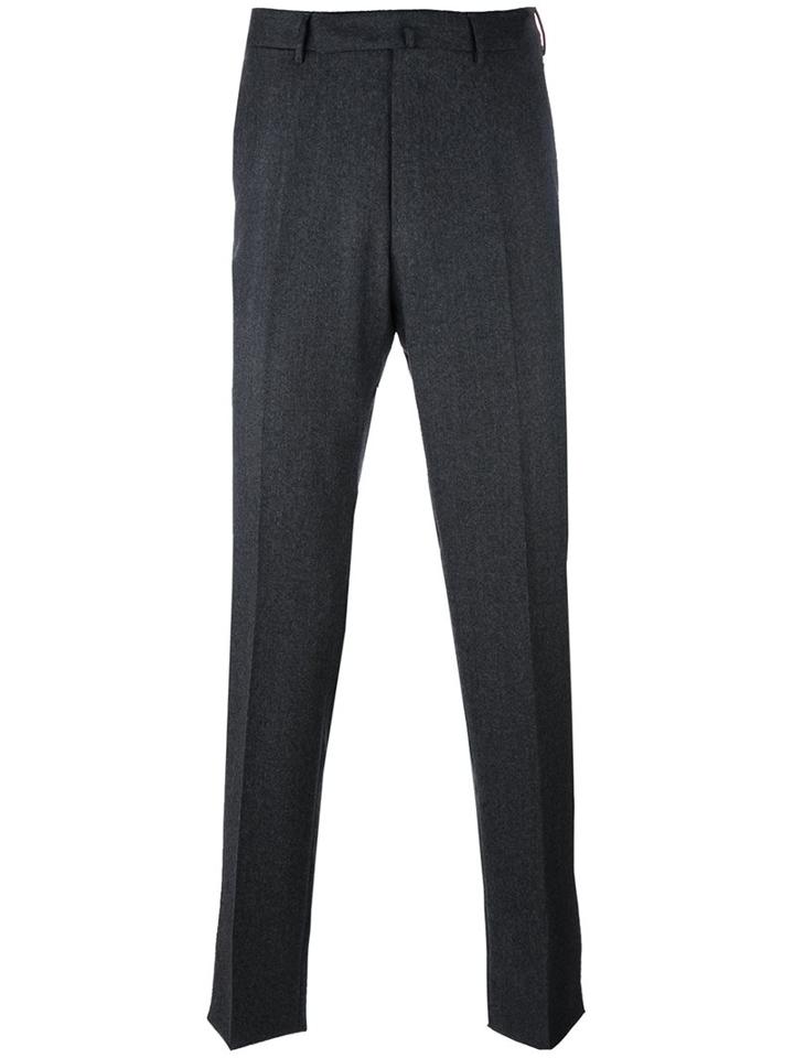 Ermenegildo Zegna Pleated Tapered Trousers, Men's, Size: 50, Grey, Viscose/wool