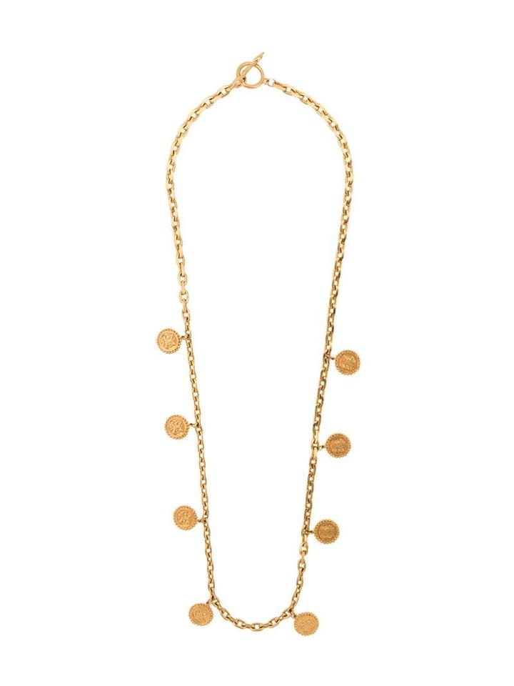 Fendi Pre-owned 1970's Medallion Necklace - Gold