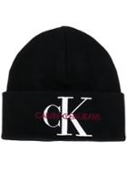 Calvin Klein Logo Embroidery Beanie - Black
