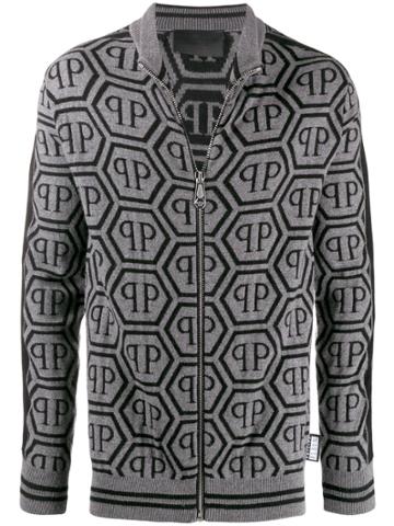 Philipp Plein Pp Zip Up Sweatshirt - Grey