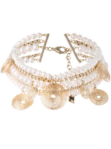 Rosantica Armonia Pearl Twisted Chain Choker - Metallic