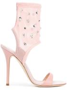 Giuseppe Zanotti Embellished Perforated Sandals - Pink