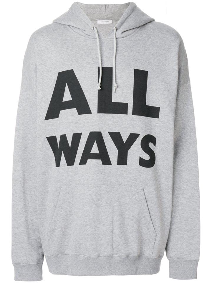 Valentino All Ways Print Hoodie - Grey