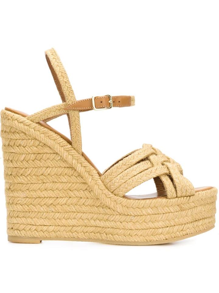 Saint Laurent Braided Wedge Sandals